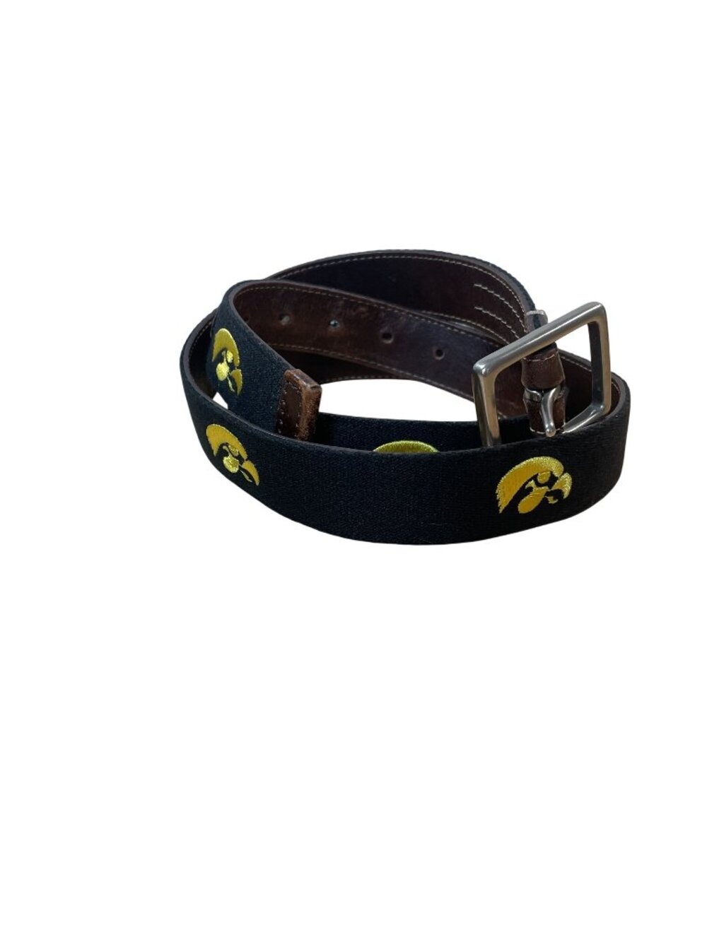 Jack Mason NCAA Iowa Hawkeyes Reversible Leather Fabric Belt Men Size 42
